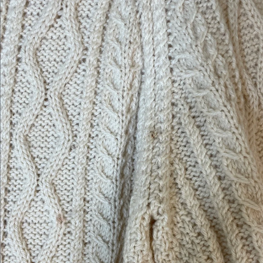 Boho Blarney Wollen Mills Pure Wool Traditional Aran Hand Knit Cardigan. - Picture 9 of 12